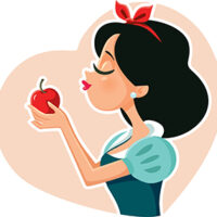 snow white and a red apple