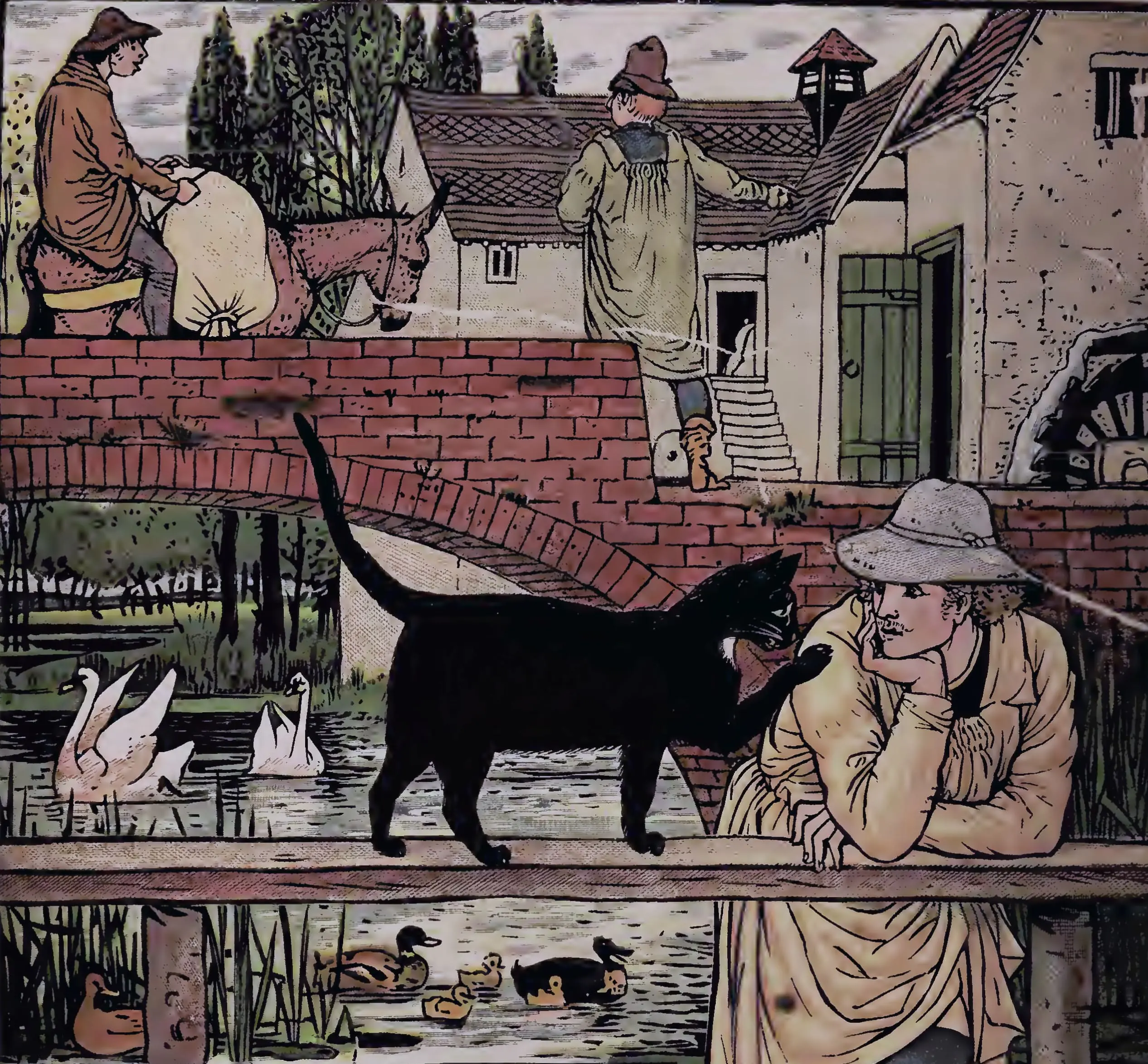 Man and cat in fairy tale