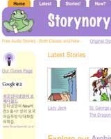 Screen shot of Storynory new design