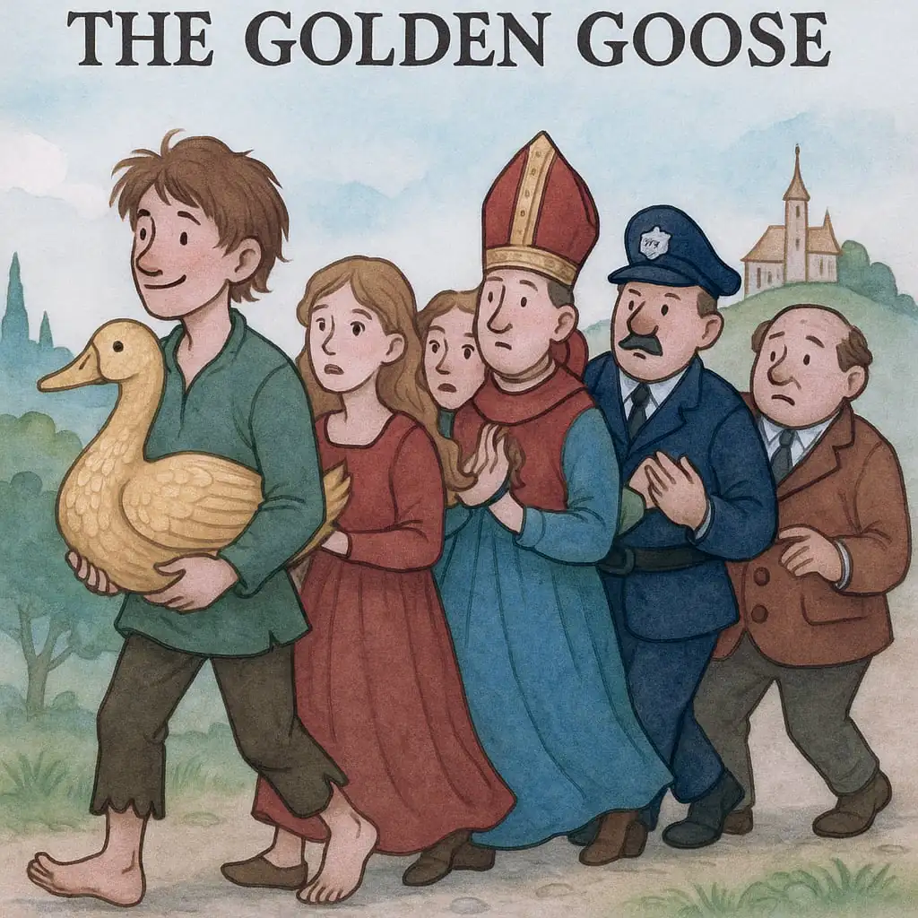 the boy with a golden goose