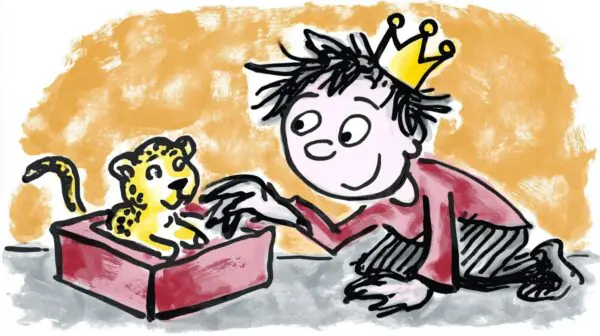 Young Bertie and lion cub