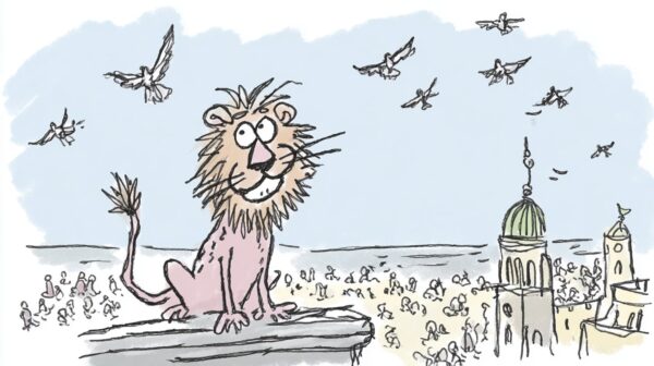 Lion on roof of palace