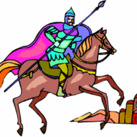 Knight with spear on horse