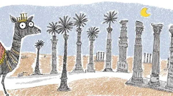 Camel and ancient columns