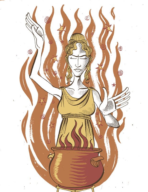 Princess Medea at her cauldron