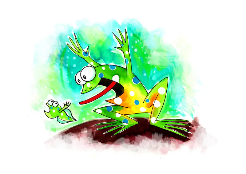 Prince Bertie the Frog Scares Tim the Tadpole with a Ghost Story