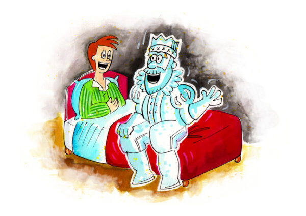 Ghost tells jokes to Bertie