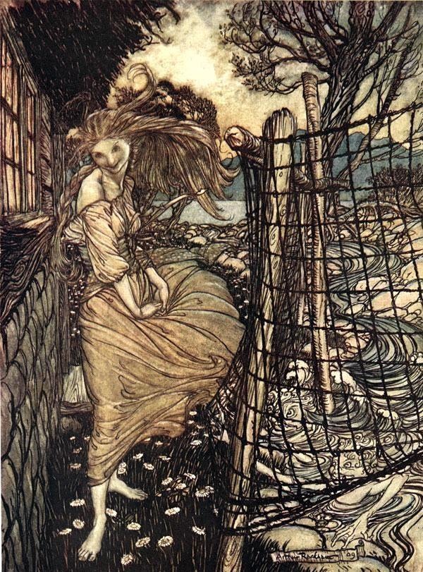 Undine Outside Window by Rackham
