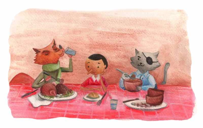 Pinocchio Inn of the Red Lobster by Chiara Civati for Storynory