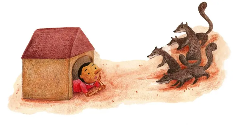 pinocchio and the thieves by Chiara Civati for Storynory
