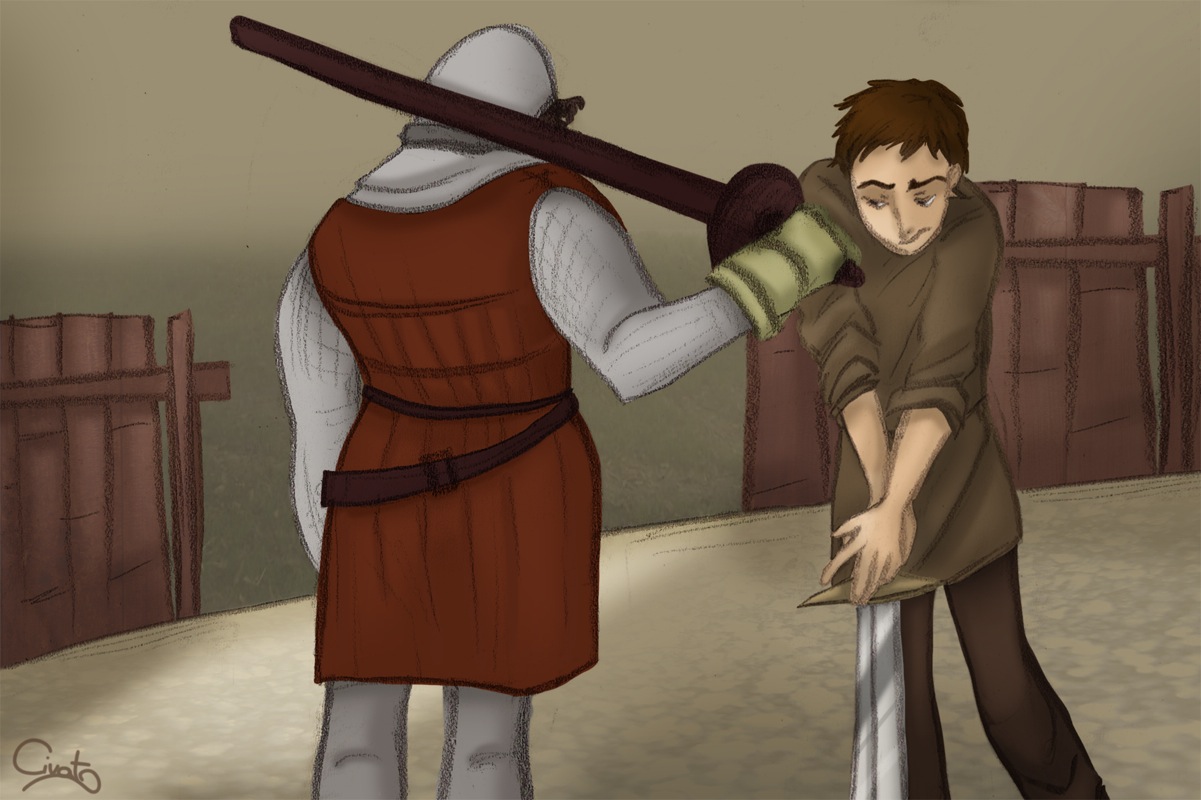 Basil Trains to be a knight