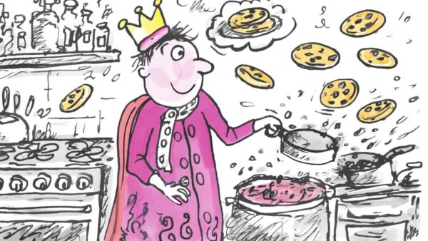 Prince Bertie flips pancakes on shrove Tuesday