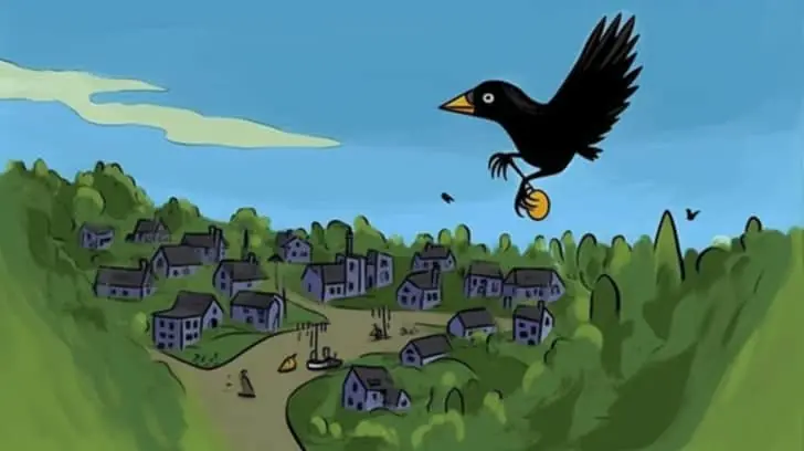 birdy the crow flies with lost key