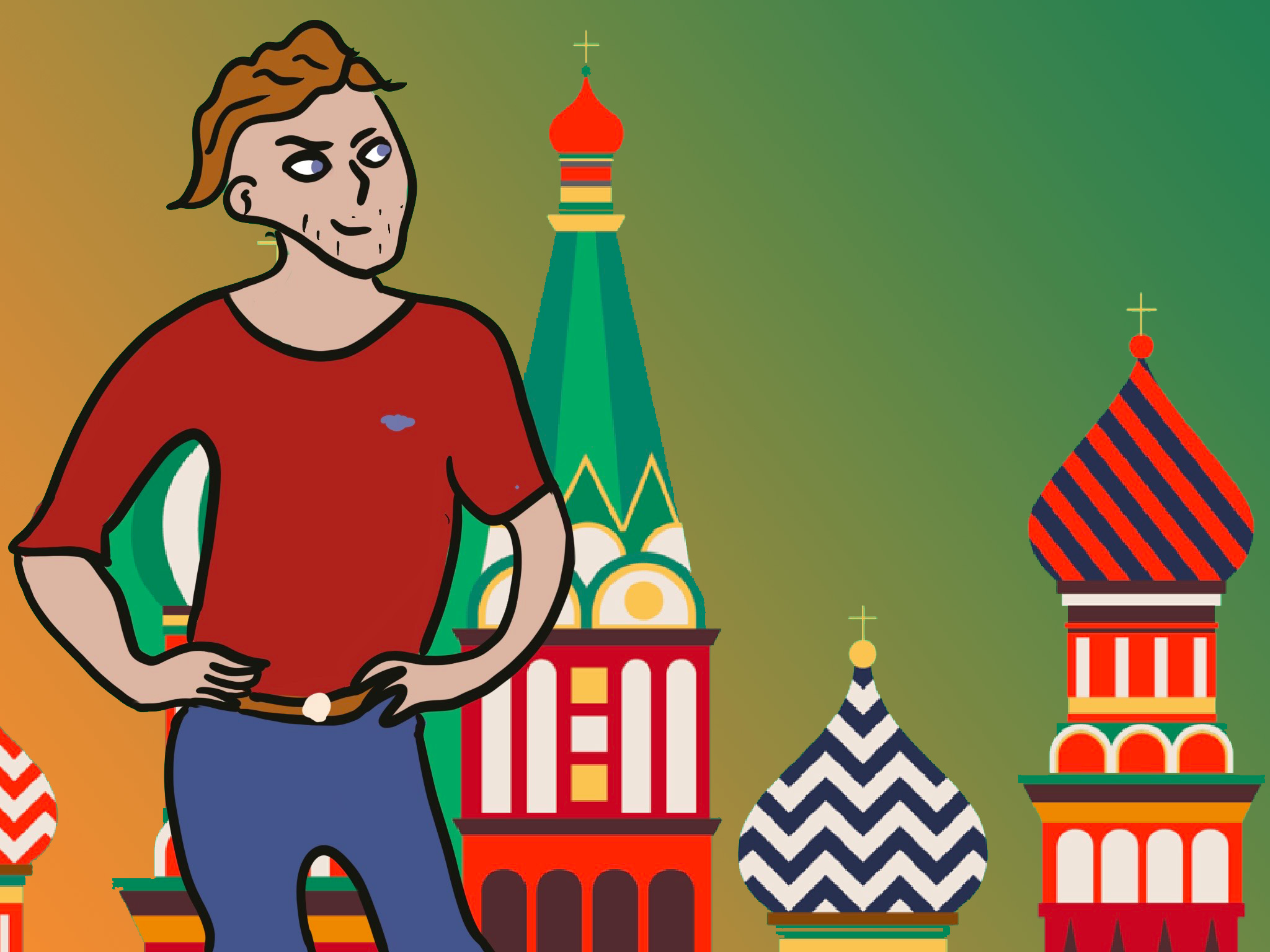 uncle jeff in red square moscow