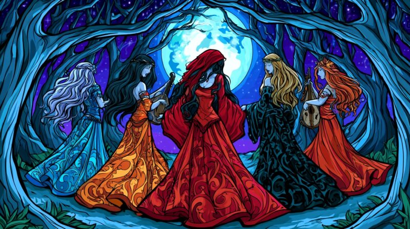 fairies dance in woods