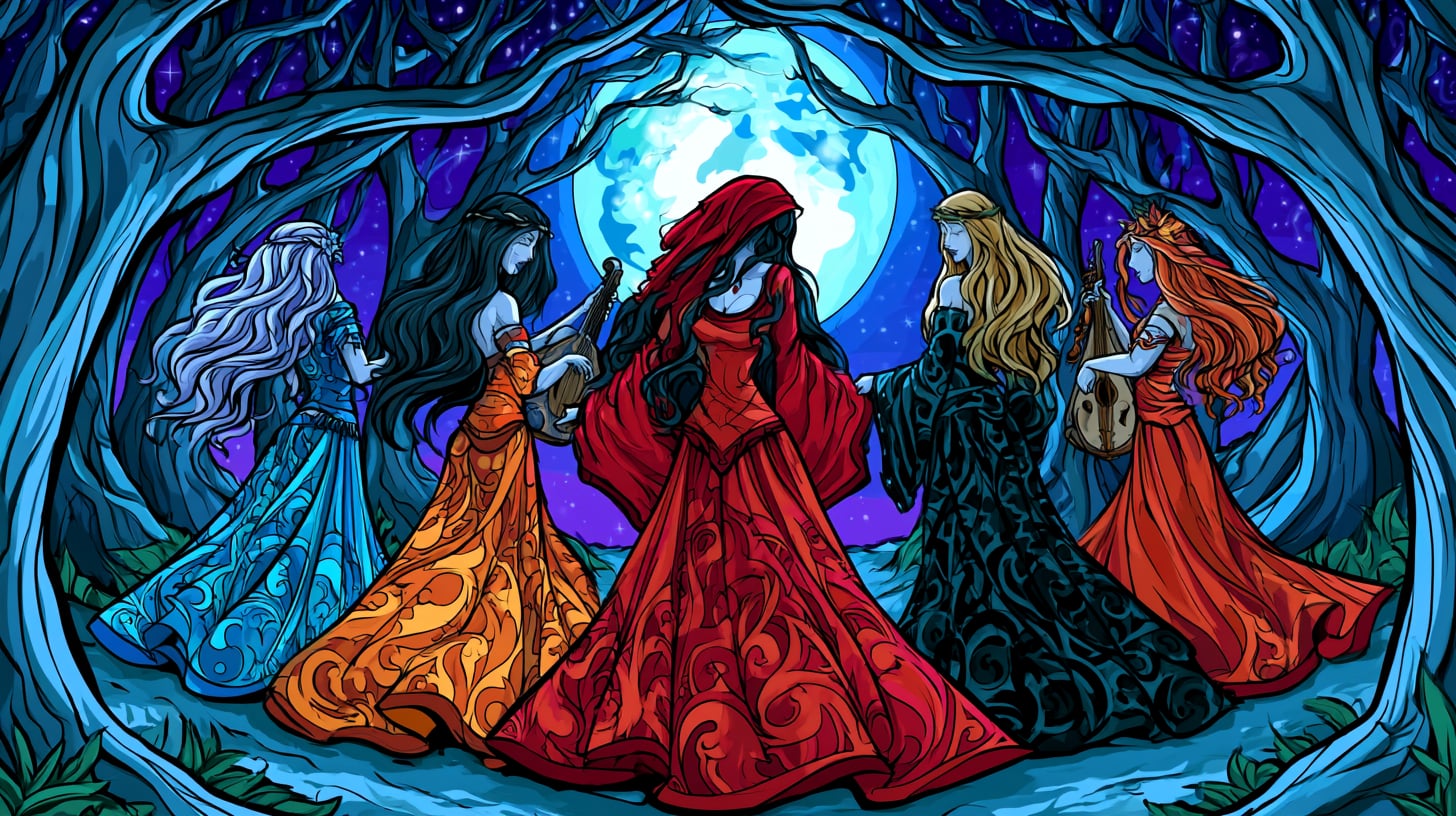fairies dance in woods