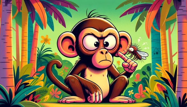 The Monkey and the Flea on his nose
