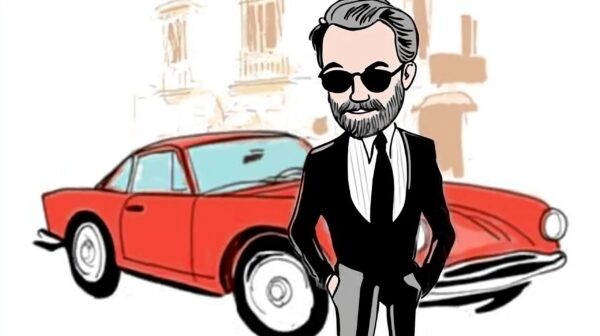 Uncle Jeff and his sports car