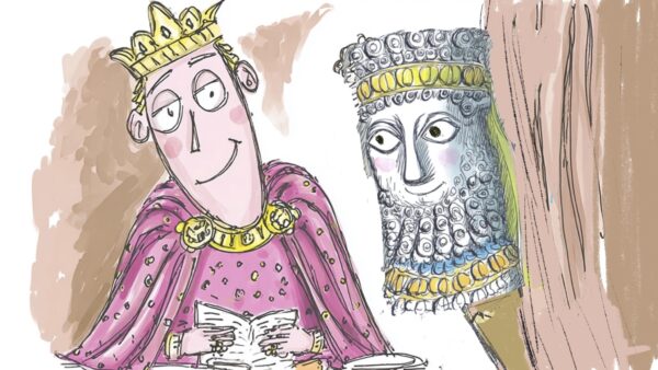 Kings statue interrupted by statue