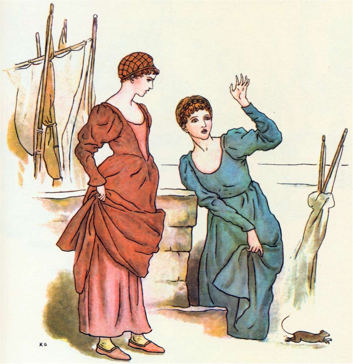 Women horrified by rat