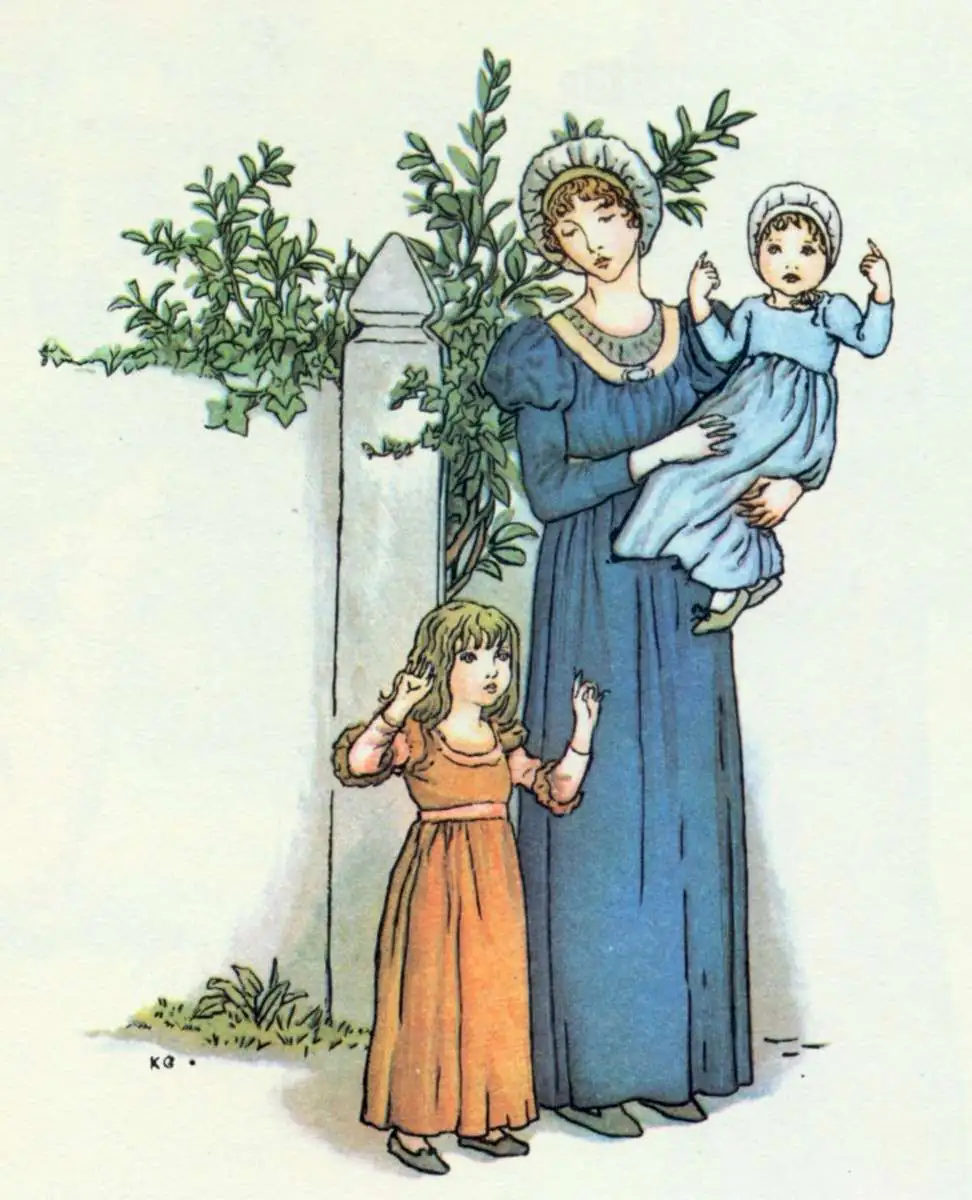 mother holds children