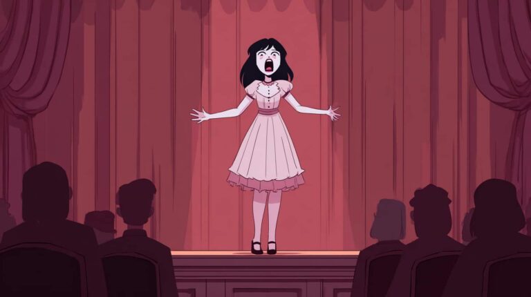 Mary Does a great scream on stage at Dutch Hotel