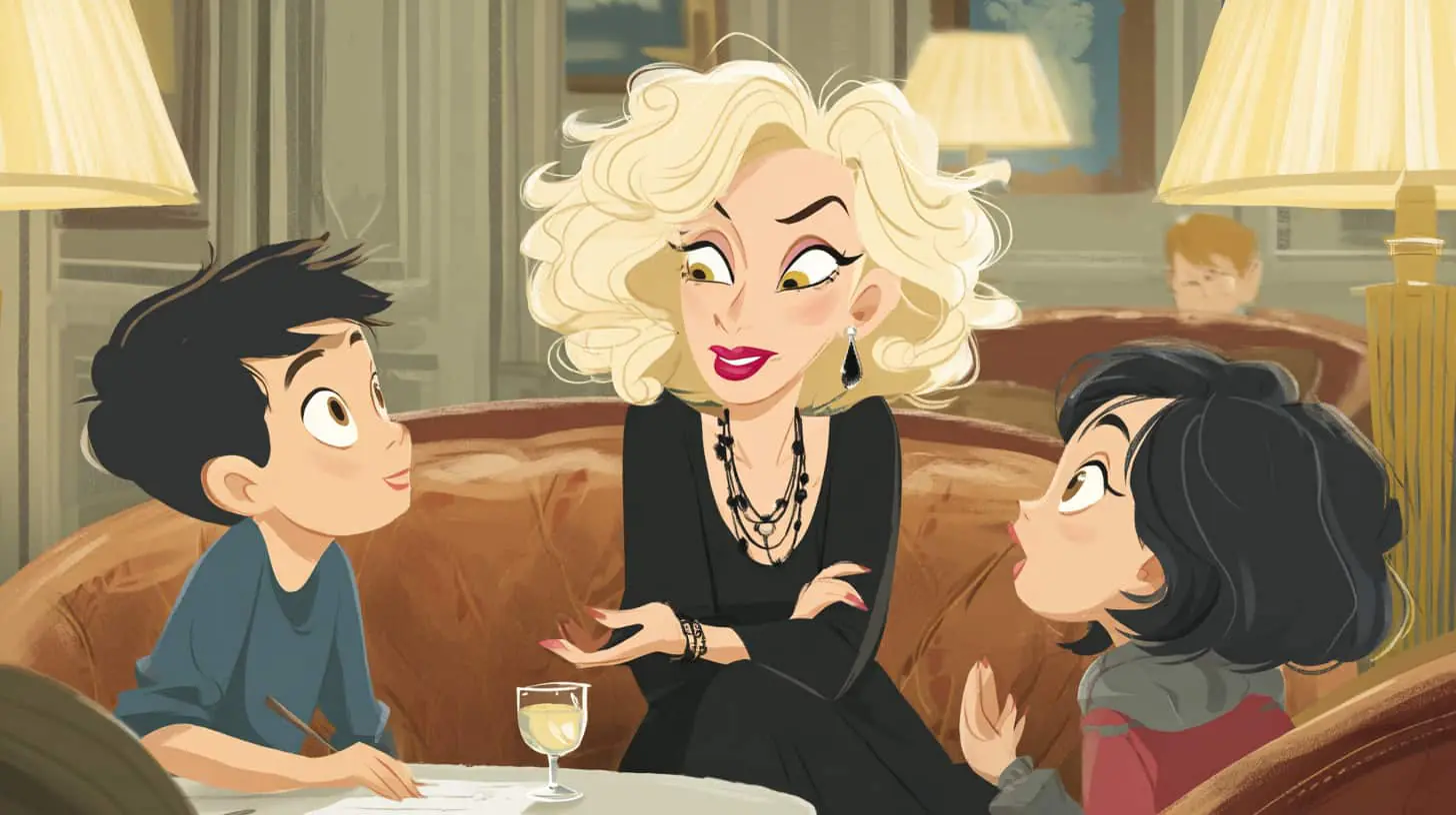 Nafsi and Yogi Talk to an Actress in Hotel