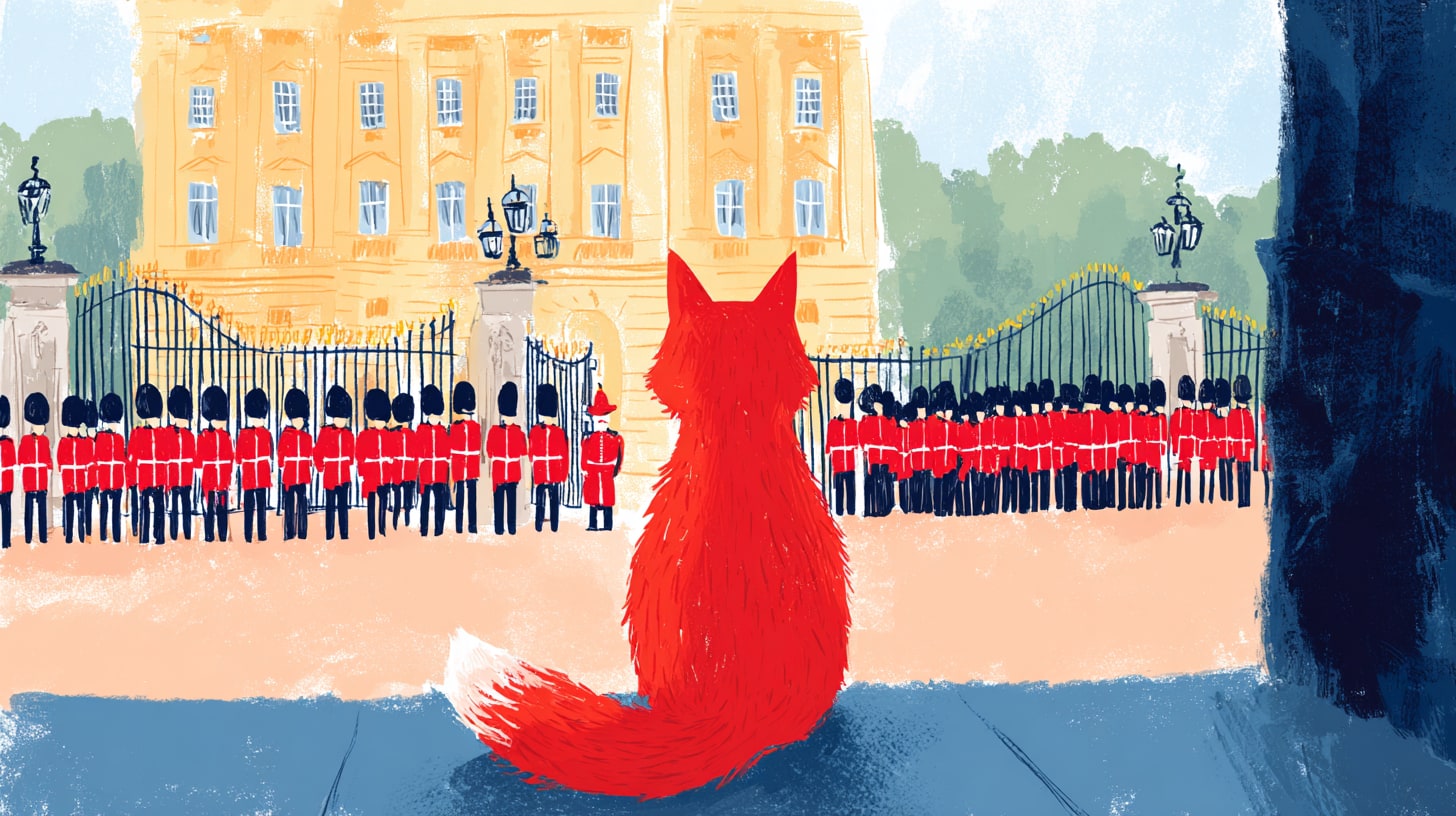 Fox watches changing of the guard