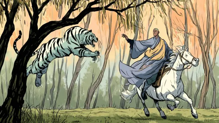 tiger attacks monk