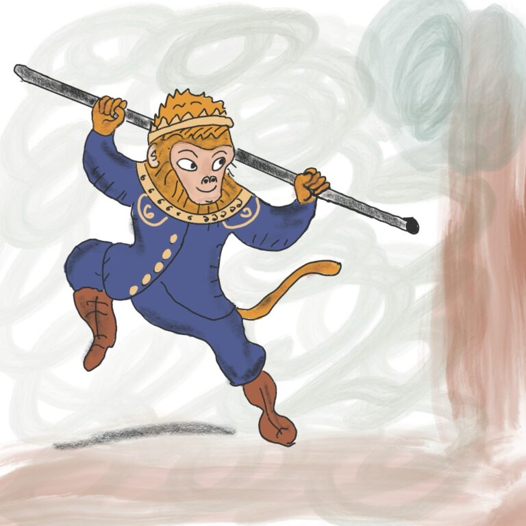 Sun Wukong , the Monkey, with Pole by Bertie