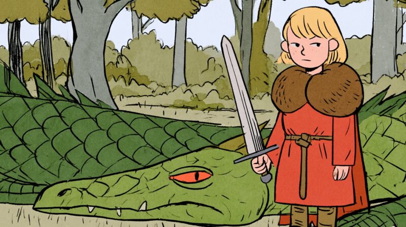 Sigurd stands over dragon