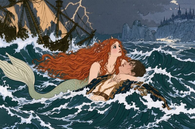 little mermaid rescues sailor